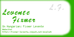 levente fixmer business card